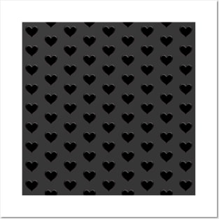 Black Heart Emoji Pattern Posters and Art